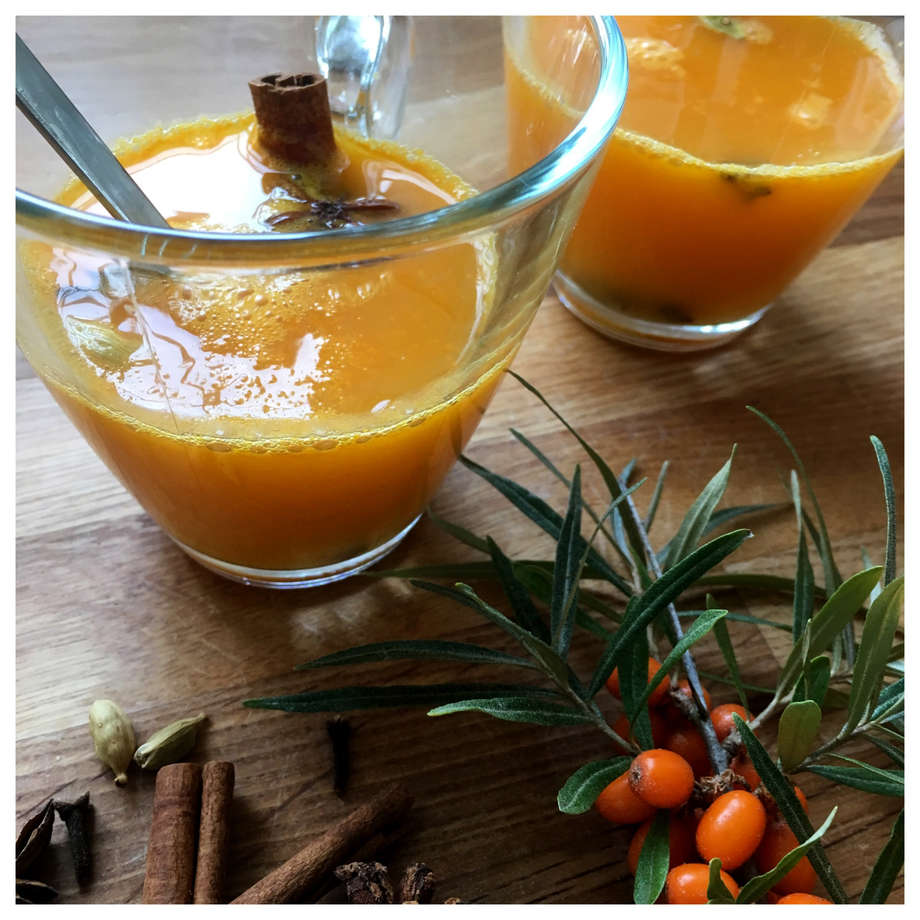 Smagsprver p havtorn-vintervarmer